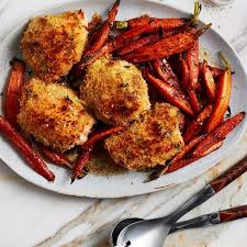 Roast Chicken And Carrots With Mustard And Thyme Recipe In 2020 Thyme Recipes Roasted Chicken Thighs Recipes