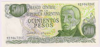 Argentinian currency, bills, billetes, bank notes. Argentina 500 Pesos 1983 84 Unc Currency Note Kb Coins Currencies