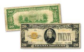 These notes were the new smaller size we all now carry in our pockets. 1928 20 Gold Certificate Note Fine Govmint Com