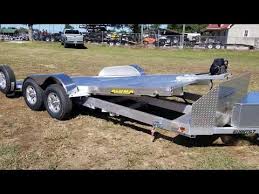 8220 H Tilt Power Aluma Trailer Walkaround Loaded With Options Aluminum Carhauler 7x 20 Youtube Aluminum Trailer Tilt Trailer Trailer