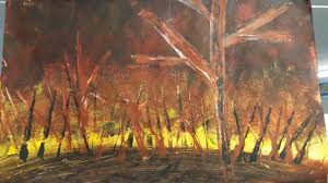 Bushfire Artwork Geography Link Australian Art Artwork Teaching Art