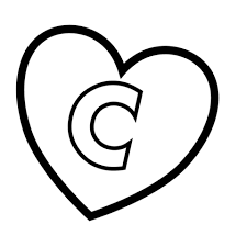 Letter C In Heart Coloring Page Heart Coloring Pages Coloring Pages Free Printable Coloring Pages