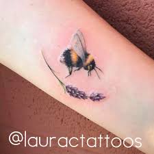 Bumble bee tattoo black and white. The Cutest Little Bee Tattoo Lavender Tattoo Bumble Bee Tattoo Bee Tattoo
