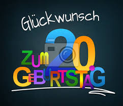 Gluckwunsch Zum 20 Geburtstag Fototapete Fototapeten Geburtstagskarte 20 Alles Gute Zum Geburtstag Myloview De