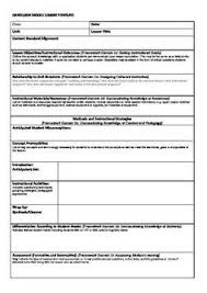 Danielson Model Lesson Plan Template Lesson Plan Templates Teaching Lessons Plans Lesson Plan Template Free