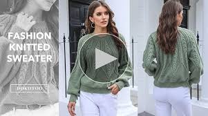 Dokotoo Womens Sweaters Crewneck Cable Knit Fall Outfits for Women 2024  Lantern Long Sleeve Shirts Chunky Fall Sweaters Loose Fashion Winter Cozy  Green Tops Small at Amazon Women's Clothing store