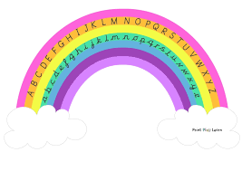 This post comes from a request from a reader, who was looking for a printable alphabet set in color rather than black and white. Rainbow Alphabet Cursive Upper And Lower Case Lettering Printable Teaching Resources Print Play Learn
