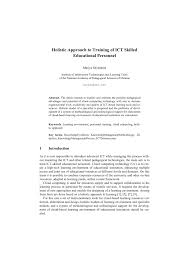 Pdf Holistic Approach To Training Of Ict Skilled Educational Personnel
