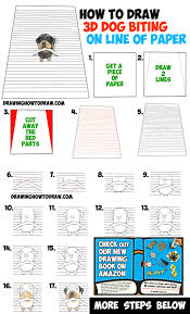 Pet portrait custom and personalized. How To Draw A Cool 3d Rottweiler Puppy Dog Biting A Line From Lined Notebook Paper Easy Step By Step Drawing Tutorial For Kids Beginners How To Draw Step By