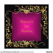 Black And Gold 21st Birthday Invitations 21st Birthday Party Black Bright Deep Pink Gold Invitation Zazzle Com In 2020 Invitations Bright Birthday Party 21 21st Birthday Invitations
