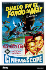 BENEATH THE 12 MILE REEF (aka EL DUELO EN EL FONDO DEL MAR), from left:  Terry Moore, Robert Wagner, 1953, TM and Copyright Stock Photo - Alamy