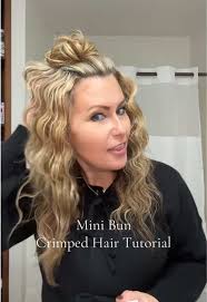 Here is my minibun and crimped hair tutorial! 🎀I hope it helps you all  create easy, fun hairstyles! 💁‍♀️#crimpedhair #hairtok #hairtutorial  #creatorsearchinsights