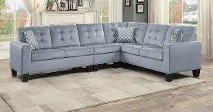 Cm6156gy 3 pc skyler gray fabric sectional sofa with nail head skyler ii transitional gray fabric upholstered sectional sofa with modern living room blue grey nailhead trim tufted polyfiber bellaire glam luxurious gray velvet fabric sofa sectional w. Home Elegance He 9957gy 2 Pc Lantana Gray Fabric Reversible Sectional Sofa Set Nail Head Trim Sectional Sofa Sofa Set Sectional