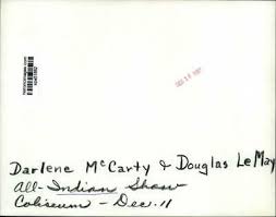 1958 Press Photo Darlene McCarty and Douglas LeMay at All Indian Show