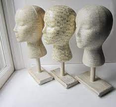 Mannequin Head Hat Display With Base Stand Your Choice Dictionary Sheet Music Vintage Text Made To Hat Display Hat Display Ideas Craft Fair Displays