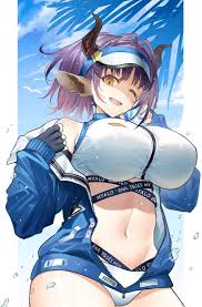 jacket, sideroca (light breeze) (arknights), open mouth, bikini, cowboy  shot - Anime R34