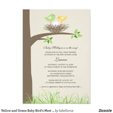 Yellow And Green Baby Bird S Nest Baby Shower Invitation Zazzle Com Couples Baby Shower Invitations Bird Baby Shower Invitation Baby Shower Cards