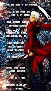 Archer S Chant Unlimited Blade Works Fate Stay Night Anime Fate Stay Night Series Fate Archer