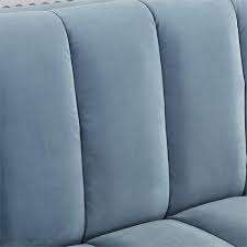 Shop wayfair for all the best blue leather sofas. Posh Living Soraya Tufted Velvet Sofa With Nailhead Trim In Slate Blue Chome Nsa102 02gc Cx