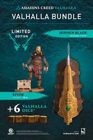 Giveaway assassin's creed is wrapping up our giveaway week in style! Assassin S Creed Valhalla Bundle With Eivor Statue Life Size Hidden Blade Prop Dice Game Purearts