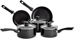If you have an induction hob, you might have struggled over the years to find a compatible saucepan set that also performs well, but you'll be pleased to know that they're suitable for use on induction hobs, their curvy handles are comfortable to hold, and perhaps best of all, their toughened aluminium. Buy Amazonbasics Non Stick 5 Piece Cookware Set Induction And Gas Compatible Online At Low Prices In India Amazon In