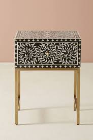 Scroll Vine Inlay Nightstand Bone Inlay Bedside Table Bone Inlay Furniture Inlay Bedside Table