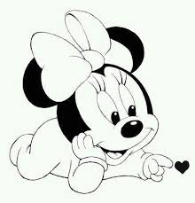 Baby Minnie Mouse Clipart Black And White Minnie Baby Chuột Mickey Disney Trang Tri
