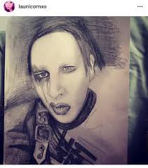 An draw for Marilyn Manson's brithday and for his wife Lindsay, Thanks to  an angel named Colonel Kurtz, they both found peace with the help of other  valuable people 🥀💕 #art #marilynmanson #