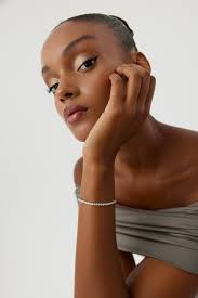 14K Weißgold Tennis Armband 3 mm 6.00TCW Rundschliff CZ Diamant 925  Sterling Silber, Zierliches Silber Armband für Männer Frauen