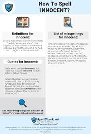 I mean it only takes a seconddon't forget to. How To Spell Innocent And How To Misspell It Too Spellcheck Net