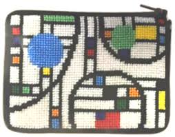 Stitch Zip Coin Purse Frank Lloyd Wright Needlepoint