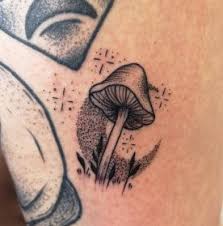 Small red mushroom tattoo on left hand. 13 Ink Tattoo On Twitter Here We Have Something Delicate From Esther Mae Williams With These Monochrome Mushroom Designs If You Would Like To Get Some Work Done Simple Give Us A Message