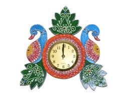 Many handmade peacock wall clock have vintage roman numerals or large numbers, which makes them easy to read compared to others. Jaipur Handicrafts Handmade Designer Wooden Painted Hanging Clock Peacock Shape For Home Decor Indian Decor Wall Decor Gift Purpose Artyowl