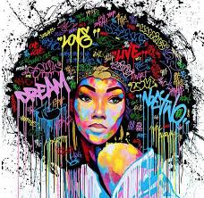 African American Black Art Pop Culture Women Painting Wall Decoration Without Frame White African American Wall Art Black Art Painting Female Art