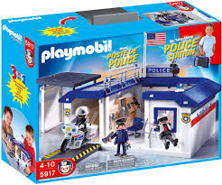 Amazon Com Playmobil Take Along Police Station Playset Toys Games Police Station Playset Playmobil