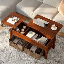 $36 for 24 months with paypal creditopens a installment calculator layer* $36 for 24 months. Buy Rolanstar Lift Top Coffee Table With Storage And Rattan Baskets Rustic Wood Raisable Top Central Table For Living Room Hidden Compartment Shelf Two Way Lift Tabletop Espresso Online In Indonesia B09136rgf2