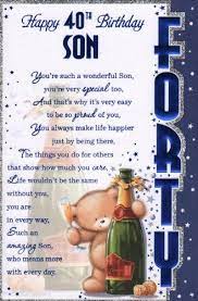 List of birthdays wishes for your son. Son Birthday Card Verses Birthday Cards For Son Birthday Verses For Cards Happy 40th Birthday