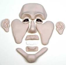 PF1 1 3/4 to 2 1/2 Puzzle Face Mold With Rugged Chin and Masculine Brow for  Creating Clay Faces by Maureen Carlson and Wee Folk Creations