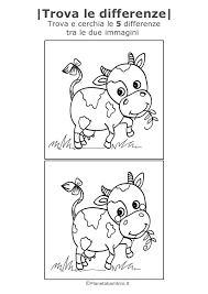 Mucca Trova 5 Differenze Jpg 600 849 Stampe Per Bambini Bambini Attivita Di Arte Per Bambini