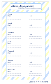 Planning Plaaner Menus Semaine Gerer Budget Organiser Arganisation Repas Vie De Famille Aide Regime Equil Menu Semaine Planning Menu Semaine Menu A Imprimer