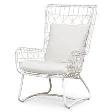 Palecek Capri Modern Classic Salt White Steel Outdoor Wing Chair Outdoor Chairs White Patio Furniture Outdoor Patio Chairs