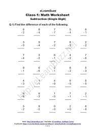 Maybe you would like to learn more about one of these? Single Digit Subtraction Worksheet For Class 1 Elearnbuzz