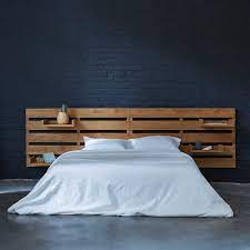 Doppelbett höhenverstellbar, kopfteil, nachttische, holz buche Kopfteil Bett Aus Massivem Teakholz 270 Cm Urbain Betten Kopfteile Tikamoon