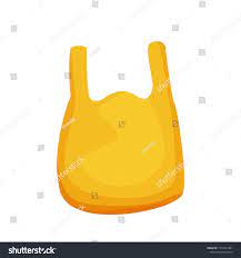 Illustration Bag Plastic Yellow Waste Isolated On White Background Cartoon Plastic Bag Waste Garbage Clip Art Of Pollut Cartoon Background Plastic Bag Yellow