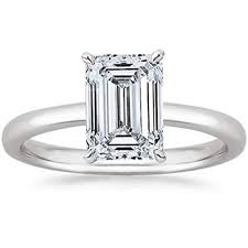 Gia Certified 18k White Gold Emerald Cut Solitaire Diamond