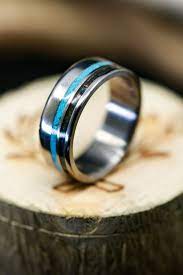 Copper Wedding Ring Mens Ring With Copper And Turquoise Turquoise Mens Wedding Ring Handcrafted By Copper Wedding Band Copper Wedding Copper Wedding Rings