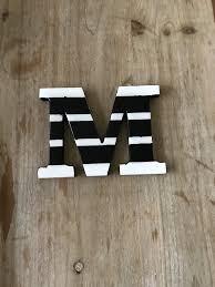 Letter From Target First Attempt At Stripes Monogram M Wood Block Wood Blocks Lettering Crafts