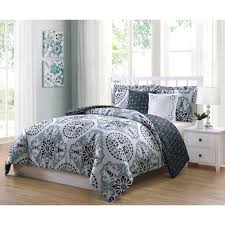 Lowest price of the summer season! Bailey 5 Piece Blue Gray Black King Comforter Set Ymz007995 The Home Depot Comforter Sets Full Comforter Sets Blue Bedding Sets