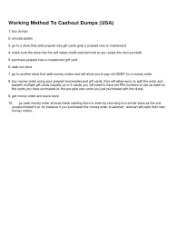 Check spelling or type a new query. Working Method To Cashout Dumps Usa Pdf
