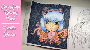 Pop manga coloring book by @camilladerrico #albrechtdürer #fabercastell#coloring #adultcoloring #coloringforadults #manga #popmanga #iloveit #eggs #dragon #unicorn. Copic Tutorial The Girl With Blue Hair And Tentacles Pop Manga Coloring Book By Camilla D Errico Youtube